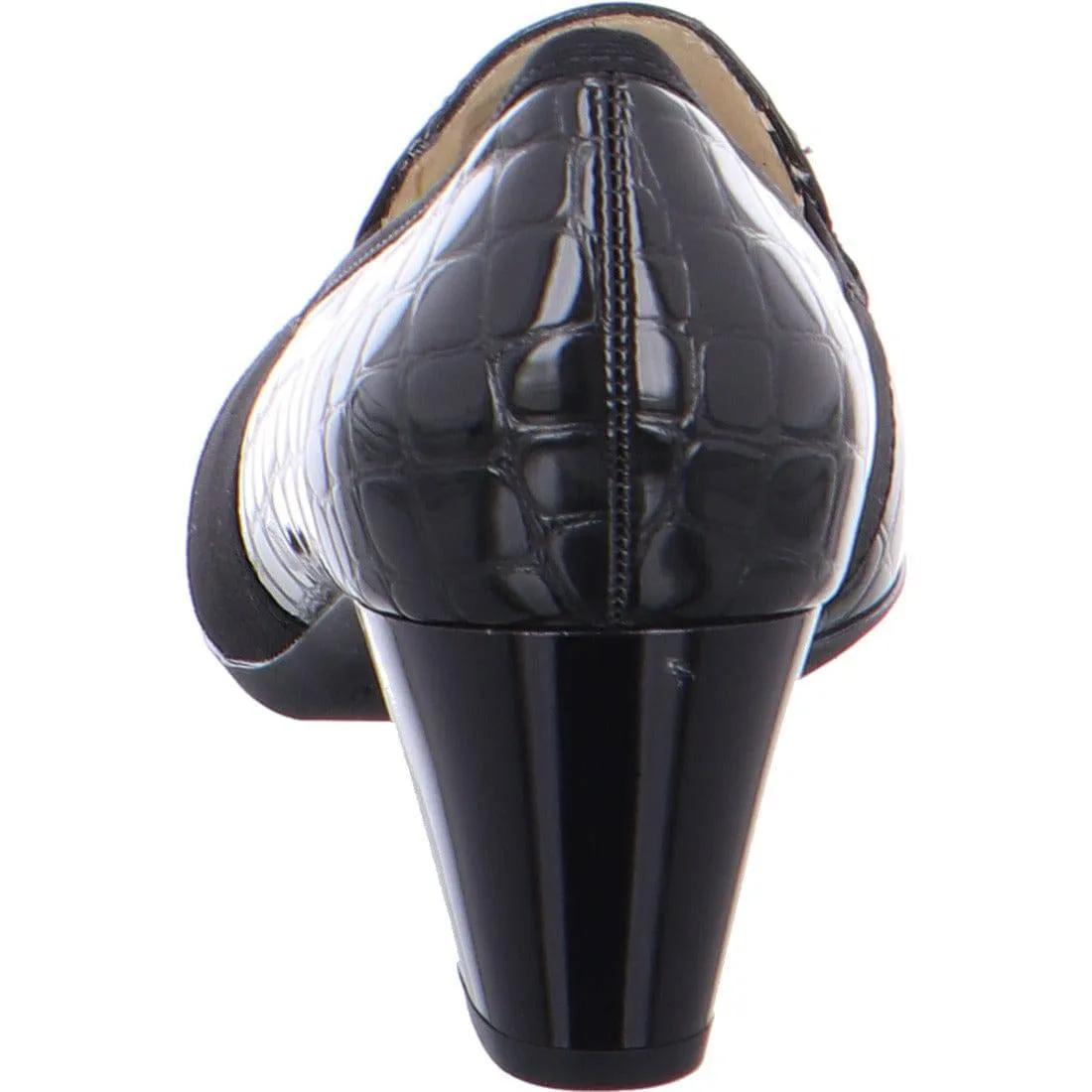Patent Croc Low Heeled Court Shoe