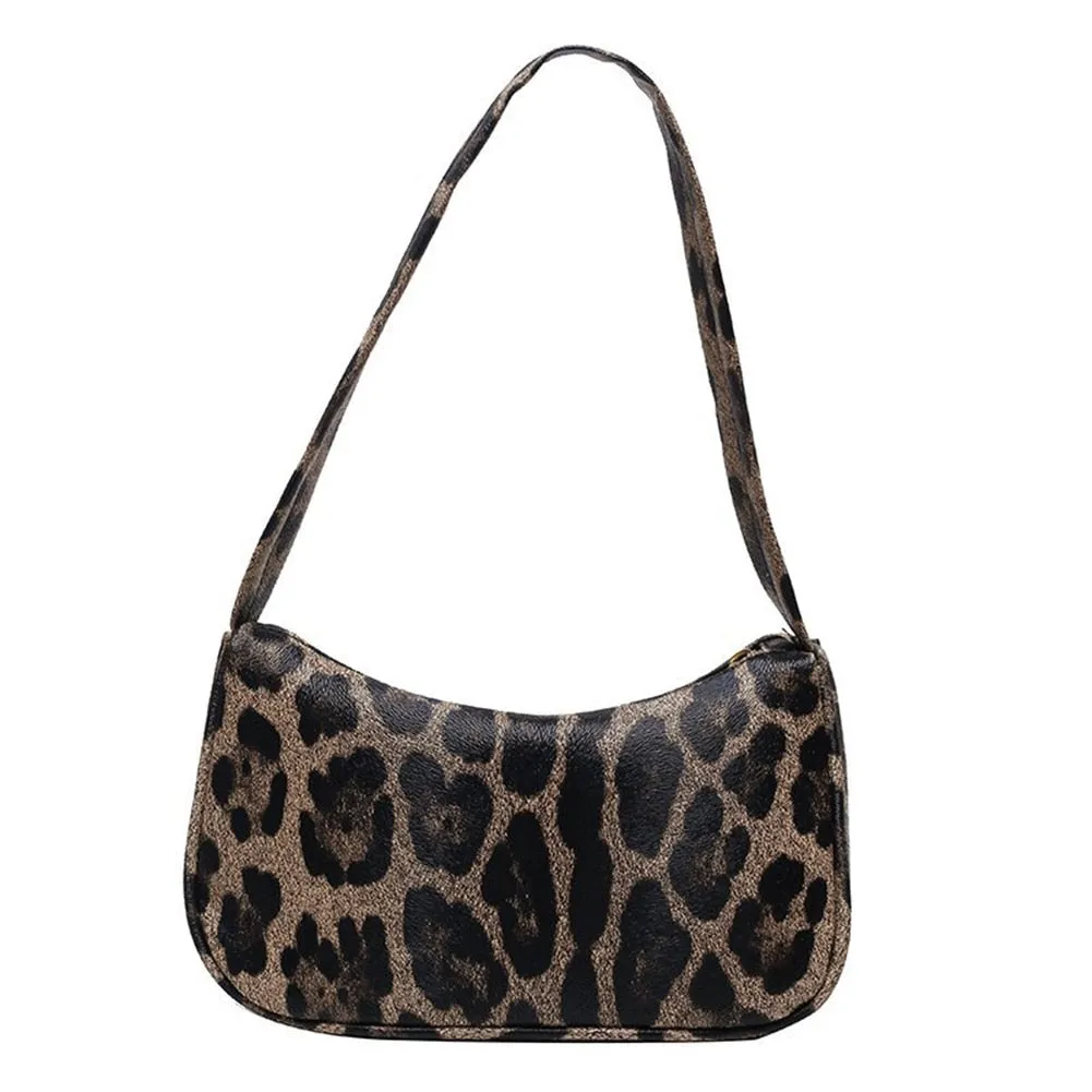 Portable Mini Underarm Bag Purse Ladies Animal Pattern Retro PU Shoulder Handbags Youth Ladies Simple Versatile Bags 2021 Trend