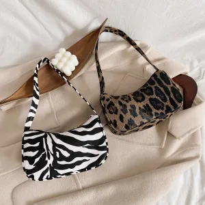 Portable Mini Underarm Bag Purse Ladies Animal Pattern Retro PU Shoulder Handbags Youth Ladies Simple Versatile Bags 2021 Trend