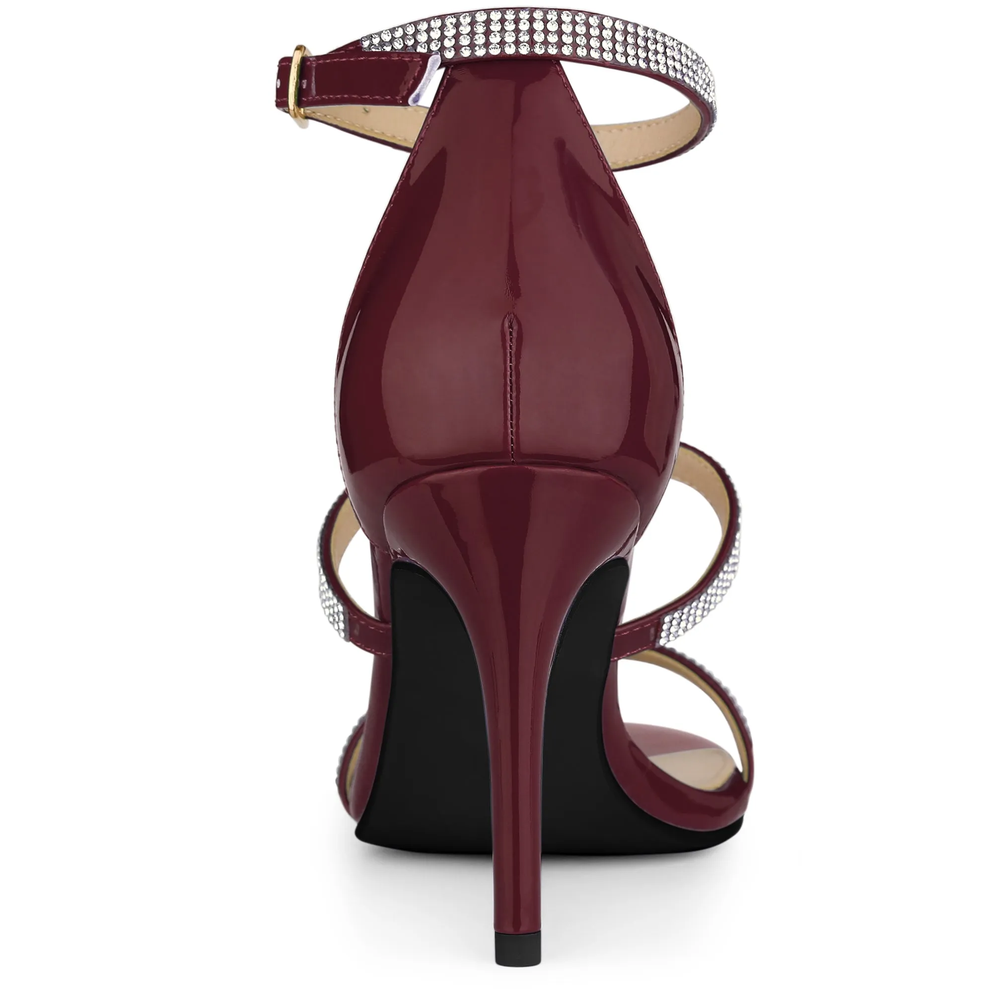 Rhinestone Ankle Strap Stiletto High Heel Sandals