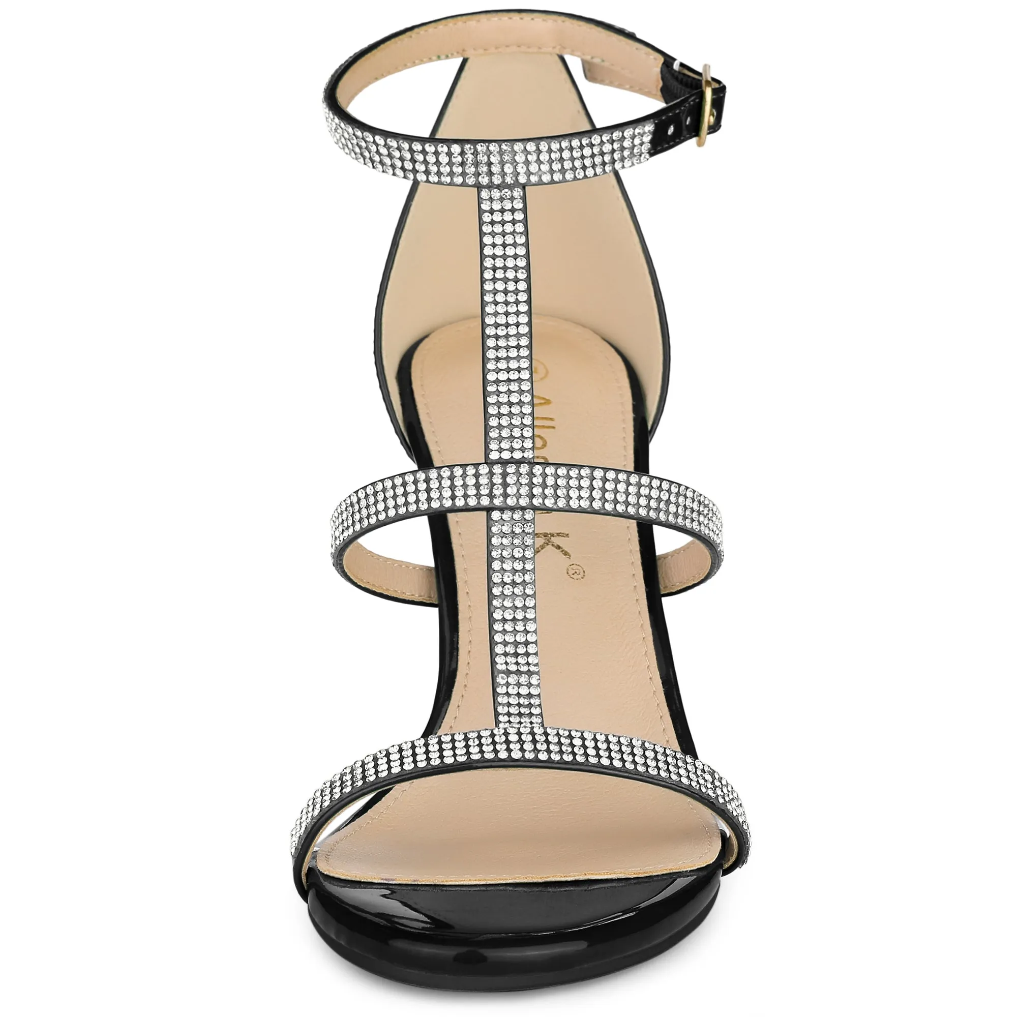 Rhinestone Ankle Strap Stiletto High Heel Sandals