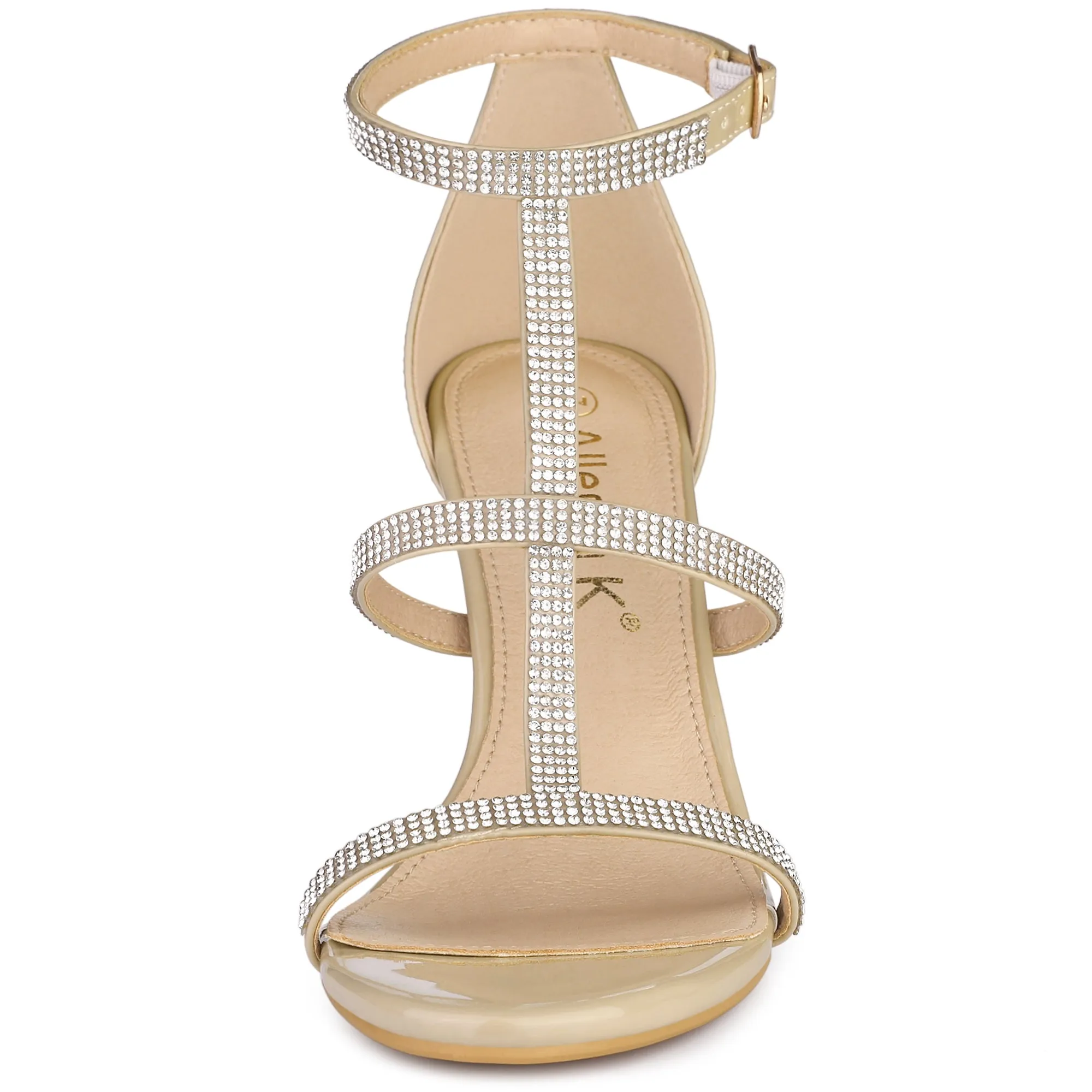 Rhinestone Ankle Strap Stiletto High Heel Sandals