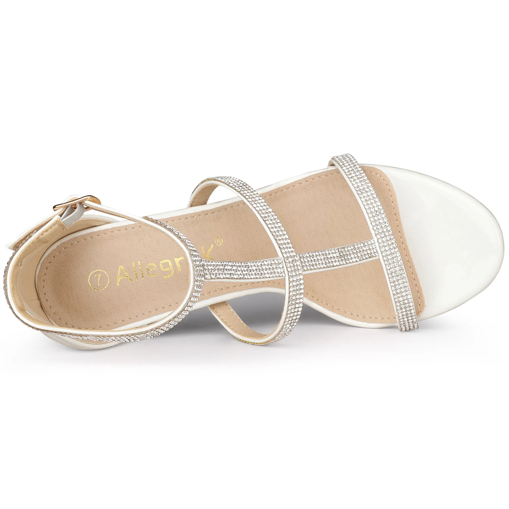 Rhinestone Ankle Strap Stiletto High Heel Sandals