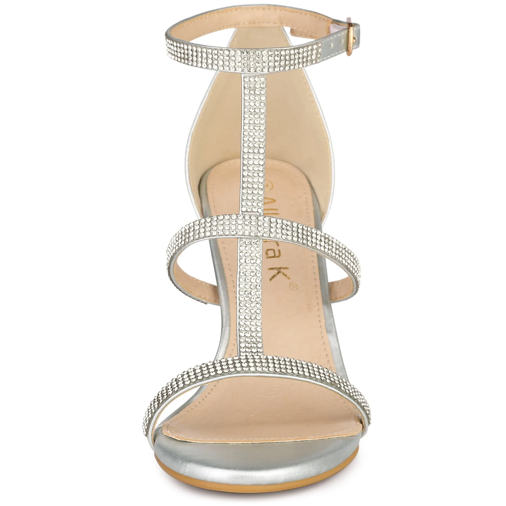 Rhinestone Ankle Strap Stiletto High Heel Sandals