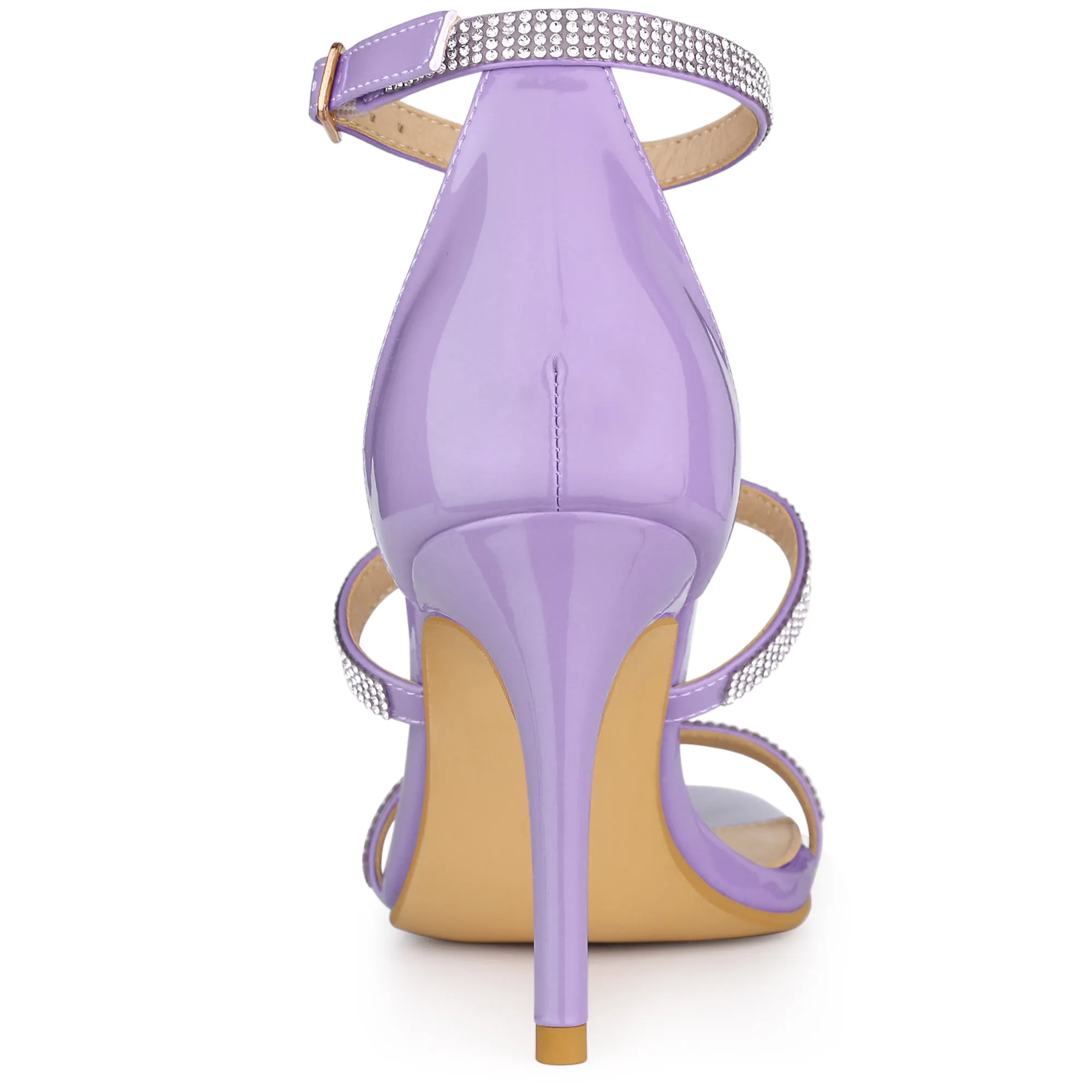 Rhinestone Ankle Strap Stiletto High Heel Sandals
