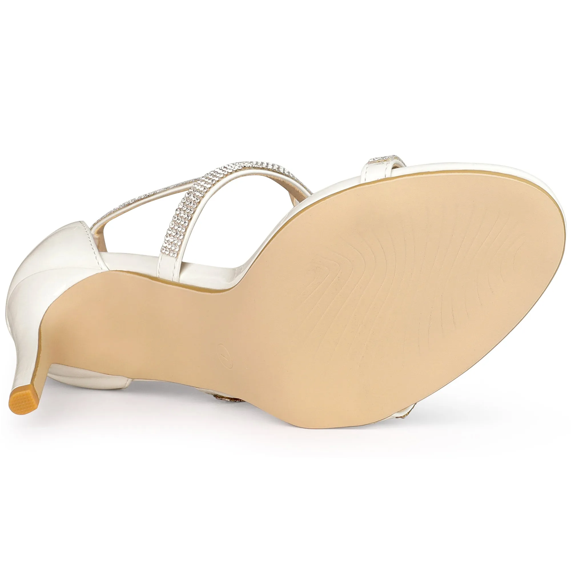 Rhinestone Ankle Strap Stiletto High Heel Sandals