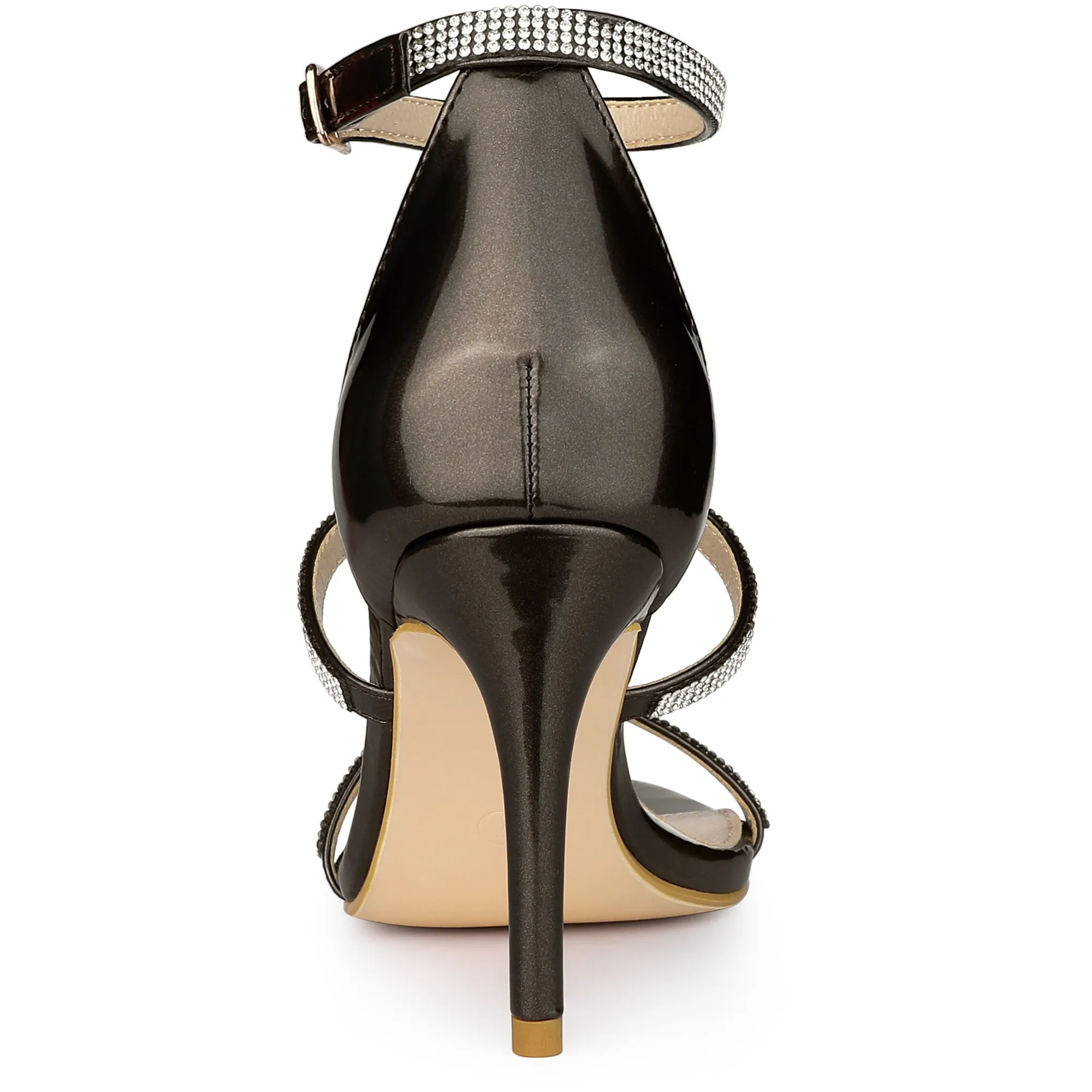 Rhinestone Ankle Strap Stiletto High Heel Sandals