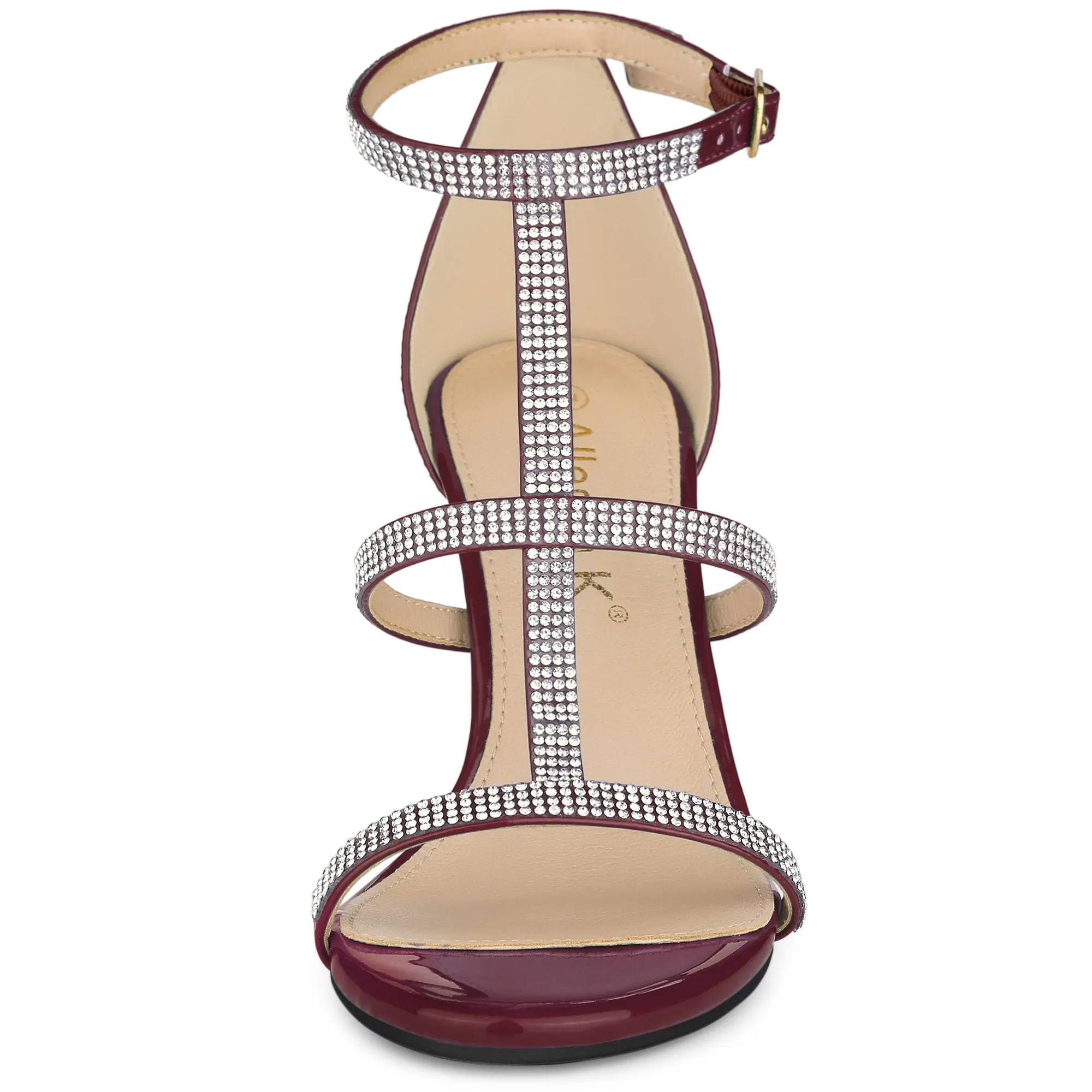 Rhinestone Ankle Strap Stiletto High Heel Sandals