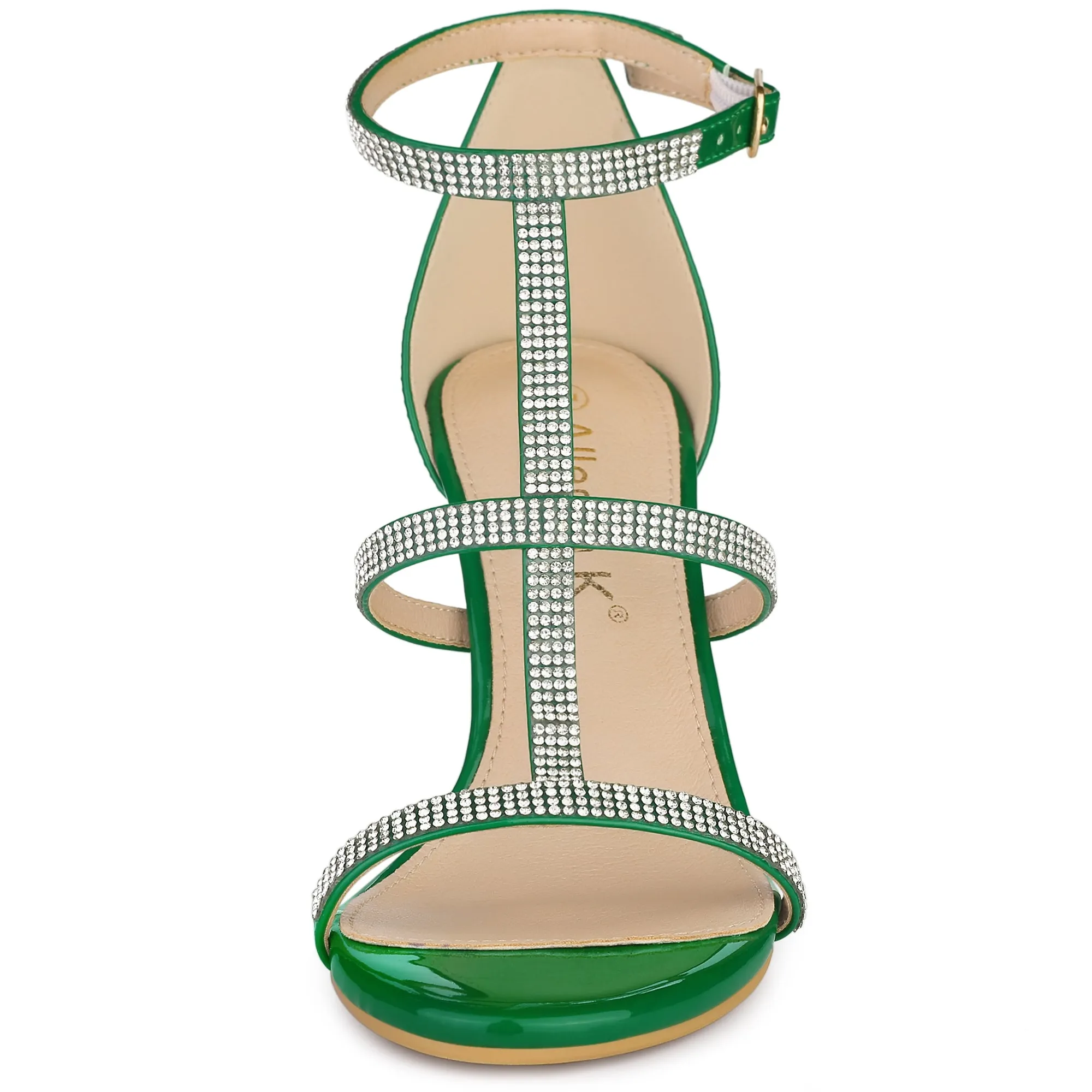 Rhinestone Ankle Strap Stiletto High Heel Sandals