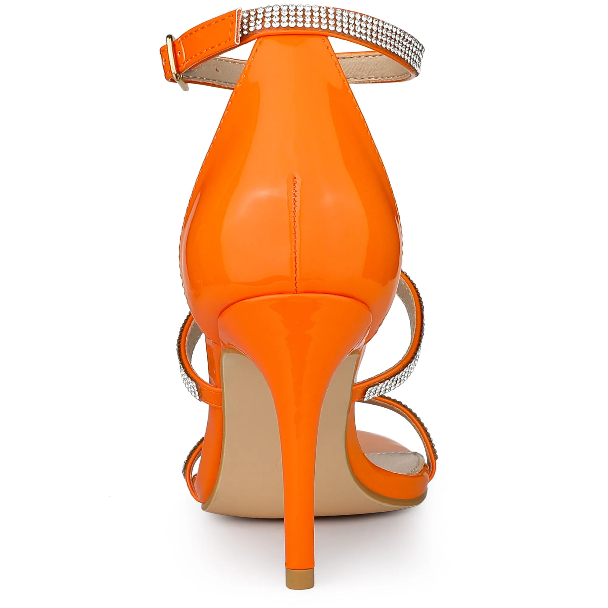 Rhinestone Ankle Strap Stiletto High Heel Sandals