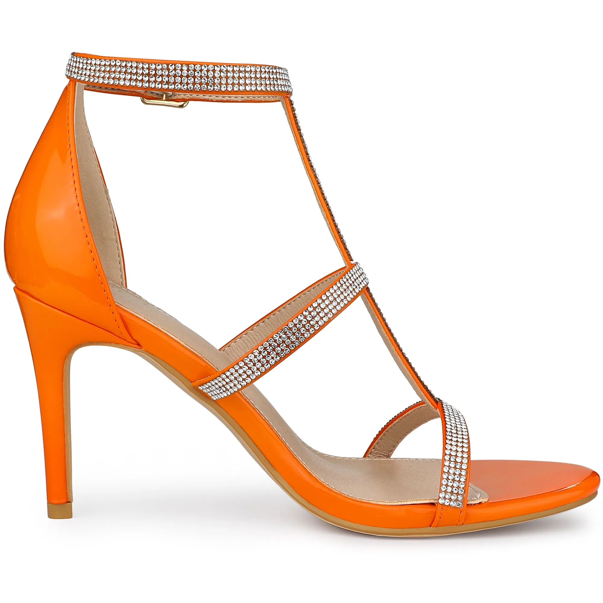 Rhinestone Ankle Strap Stiletto High Heel Sandals