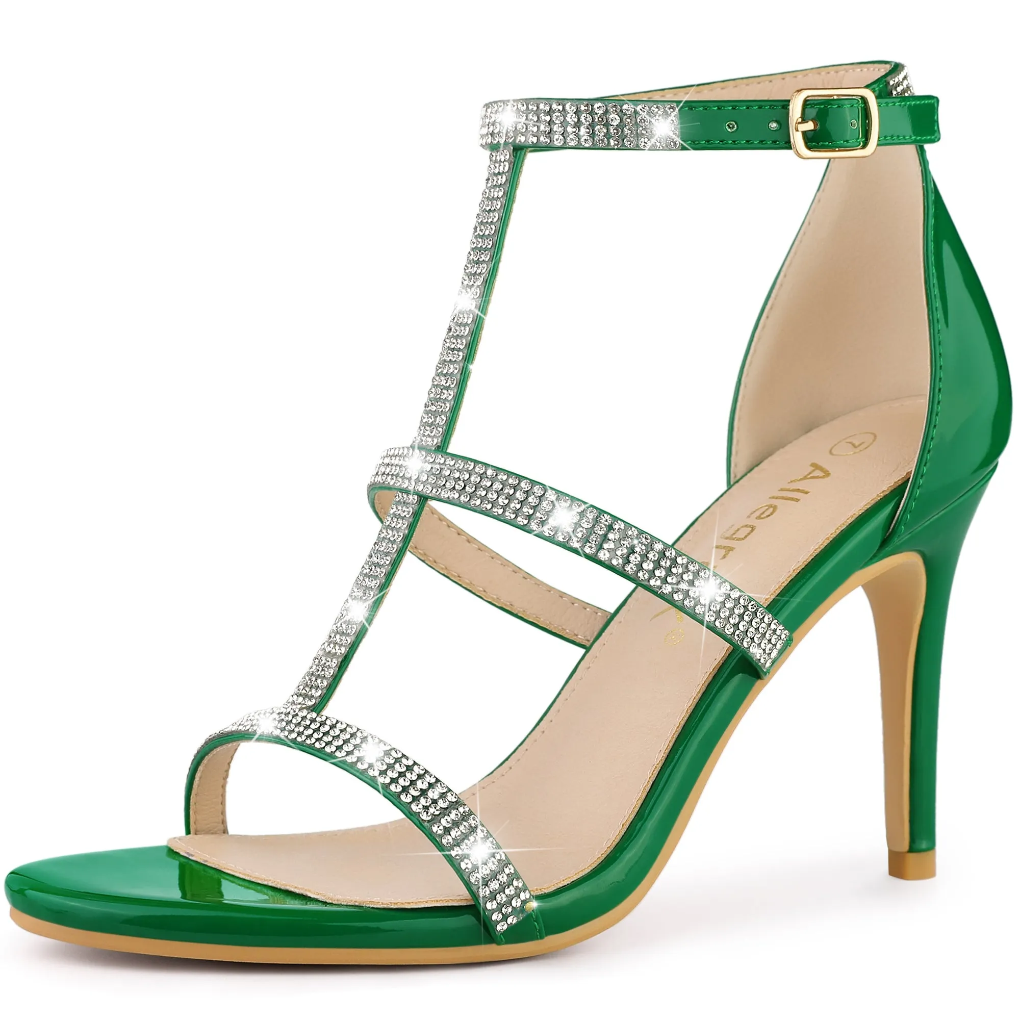 Rhinestone Ankle Strap Stiletto High Heel Sandals