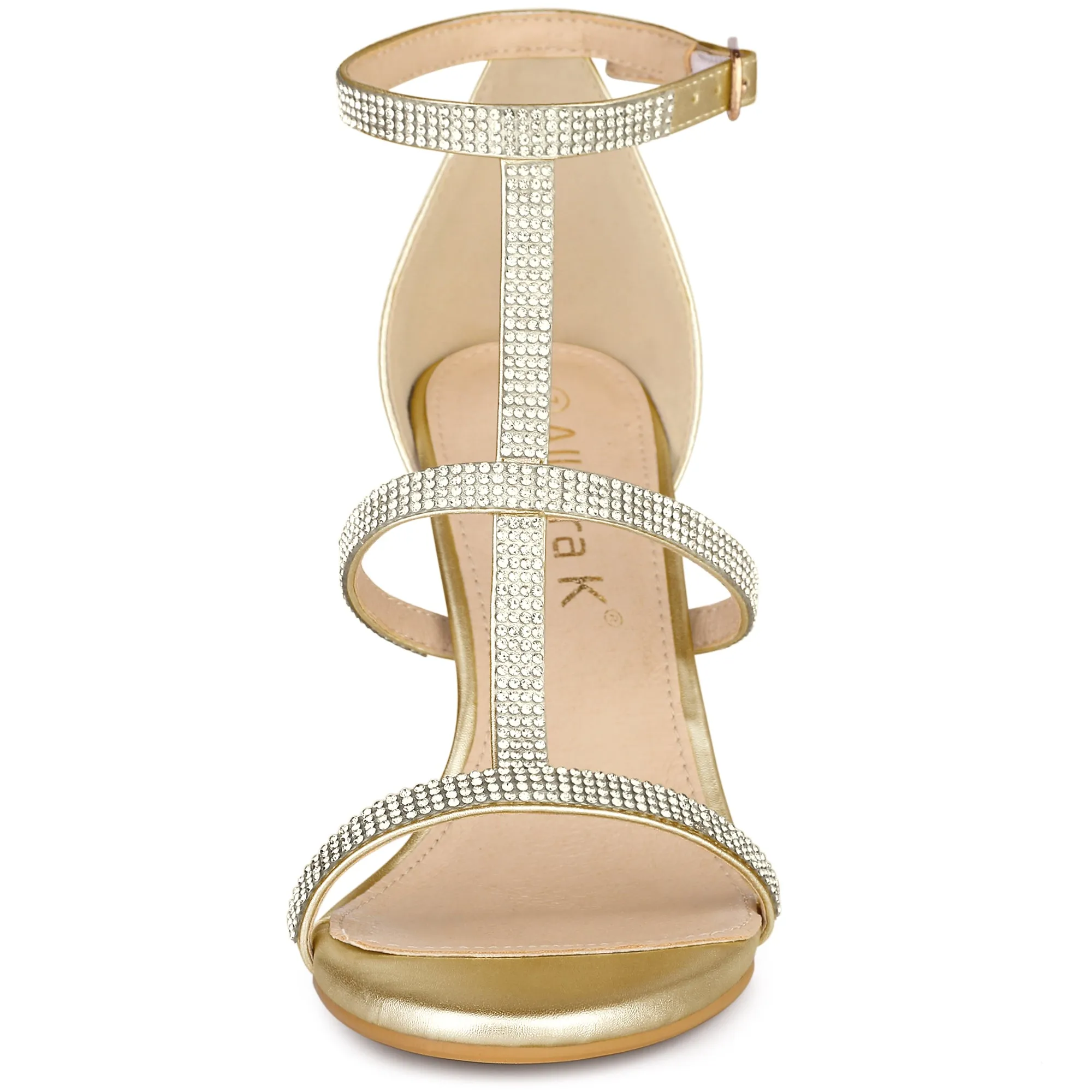 Rhinestone Ankle Strap Stiletto High Heel Sandals