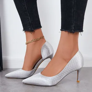 Sohiwoo Women Cutout High Heels Pumps Pointed Toe Slip on Stiletto Dress Shoes