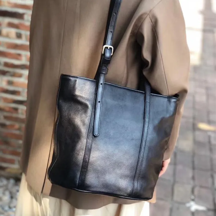 Stylish Womens Coffee Leather Tote Purse Over The Shoulder Handbags Purse