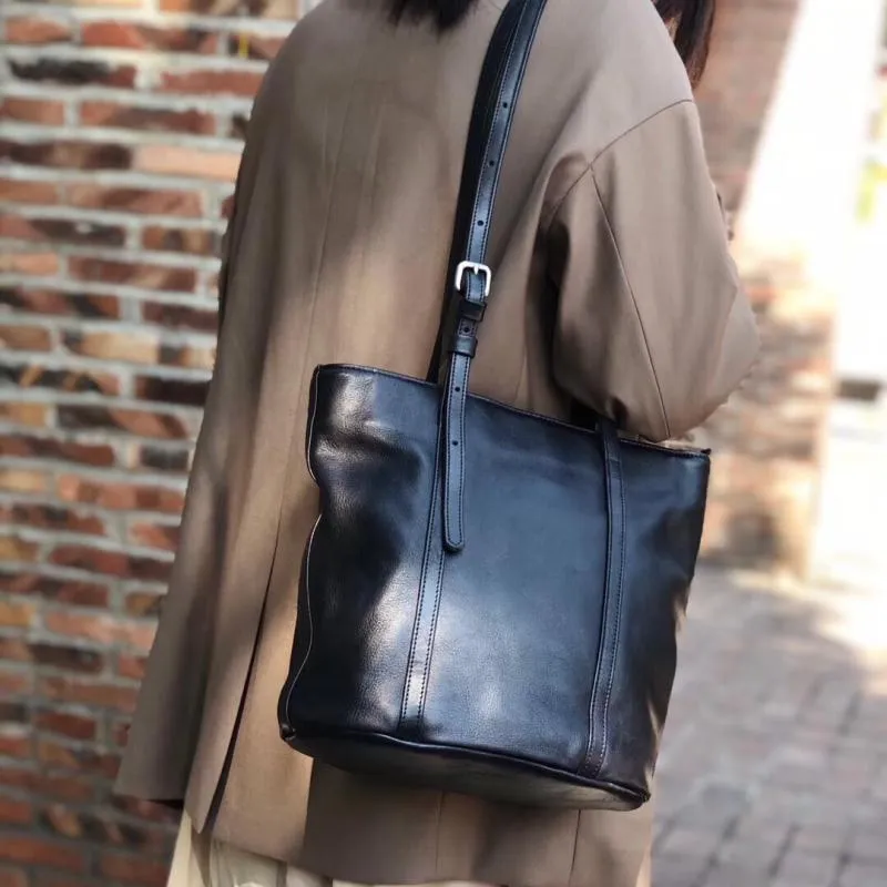 Stylish Womens Coffee Leather Tote Purse Over The Shoulder Handbags Purse