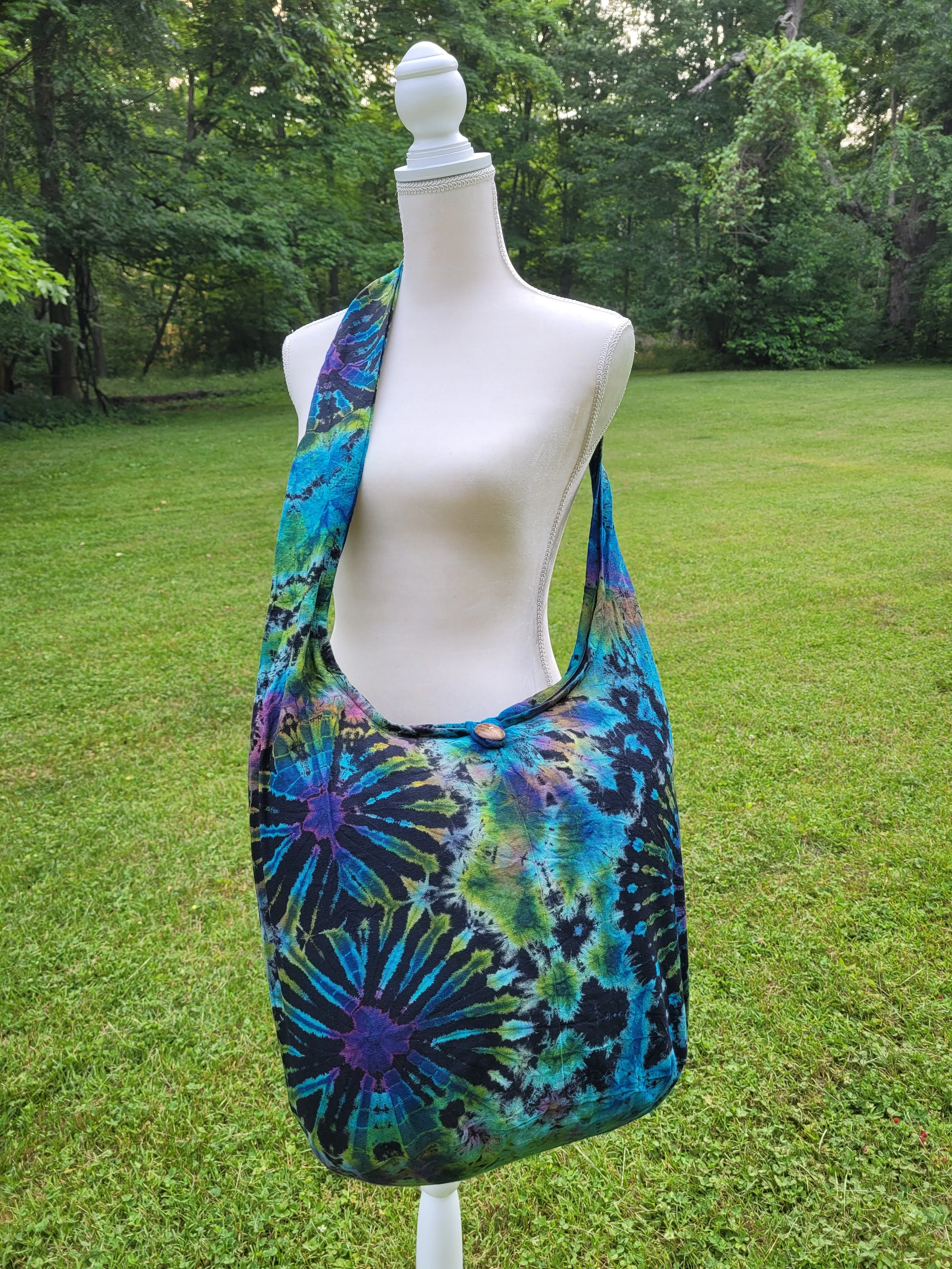 Tie Dye Bag Hobo Purse Handmade Crossbody Sling Shoulder cotton Messenger Bags Top Zipper