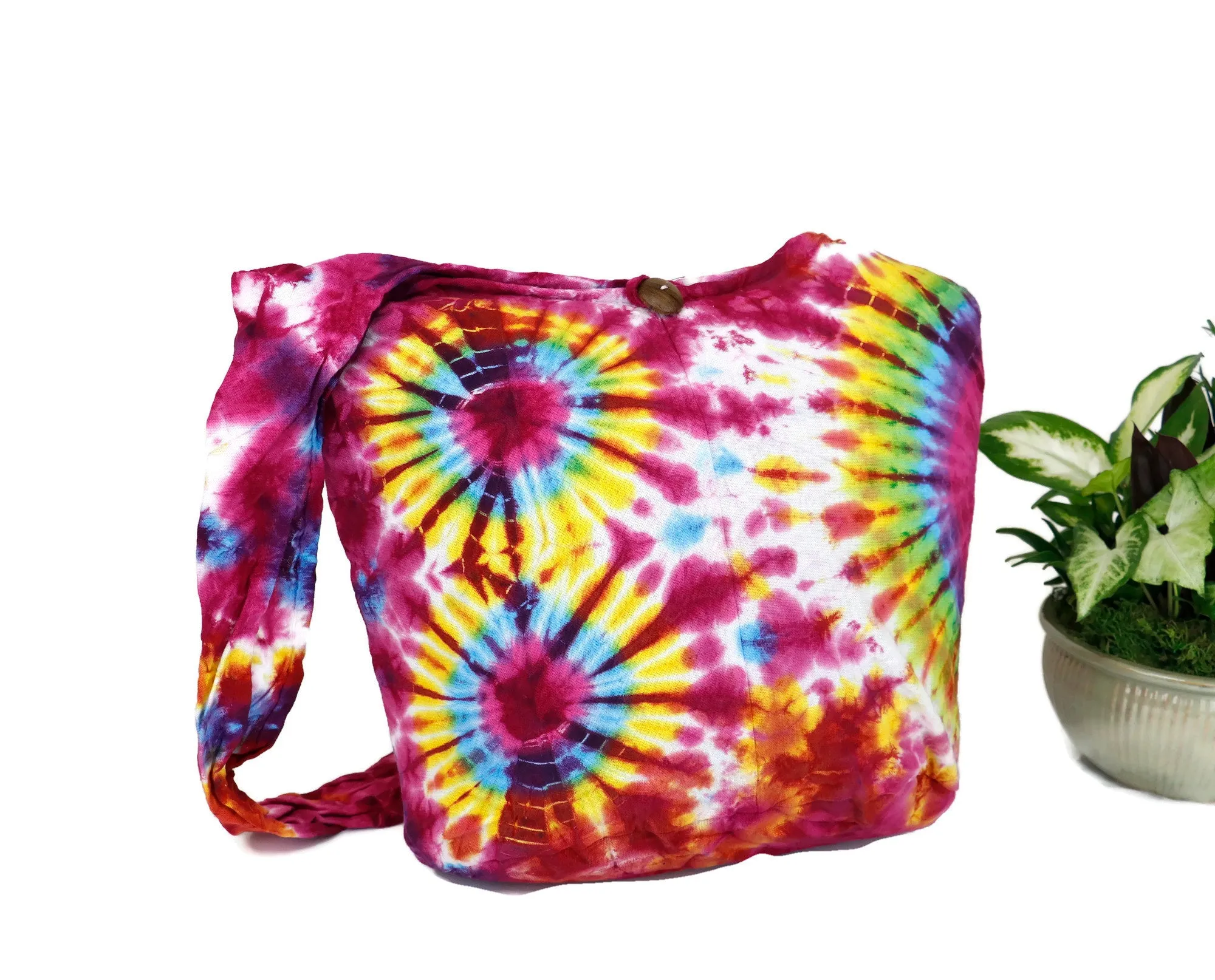 Tie Dye Bag Hobo Purse Handmade Crossbody Sling Shoulder cotton Messenger Bags Top Zipper