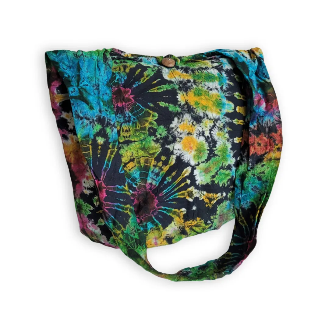 Tie Dye Bag Hobo Purse Handmade Crossbody Sling Shoulder cotton Messenger Bags Top Zipper