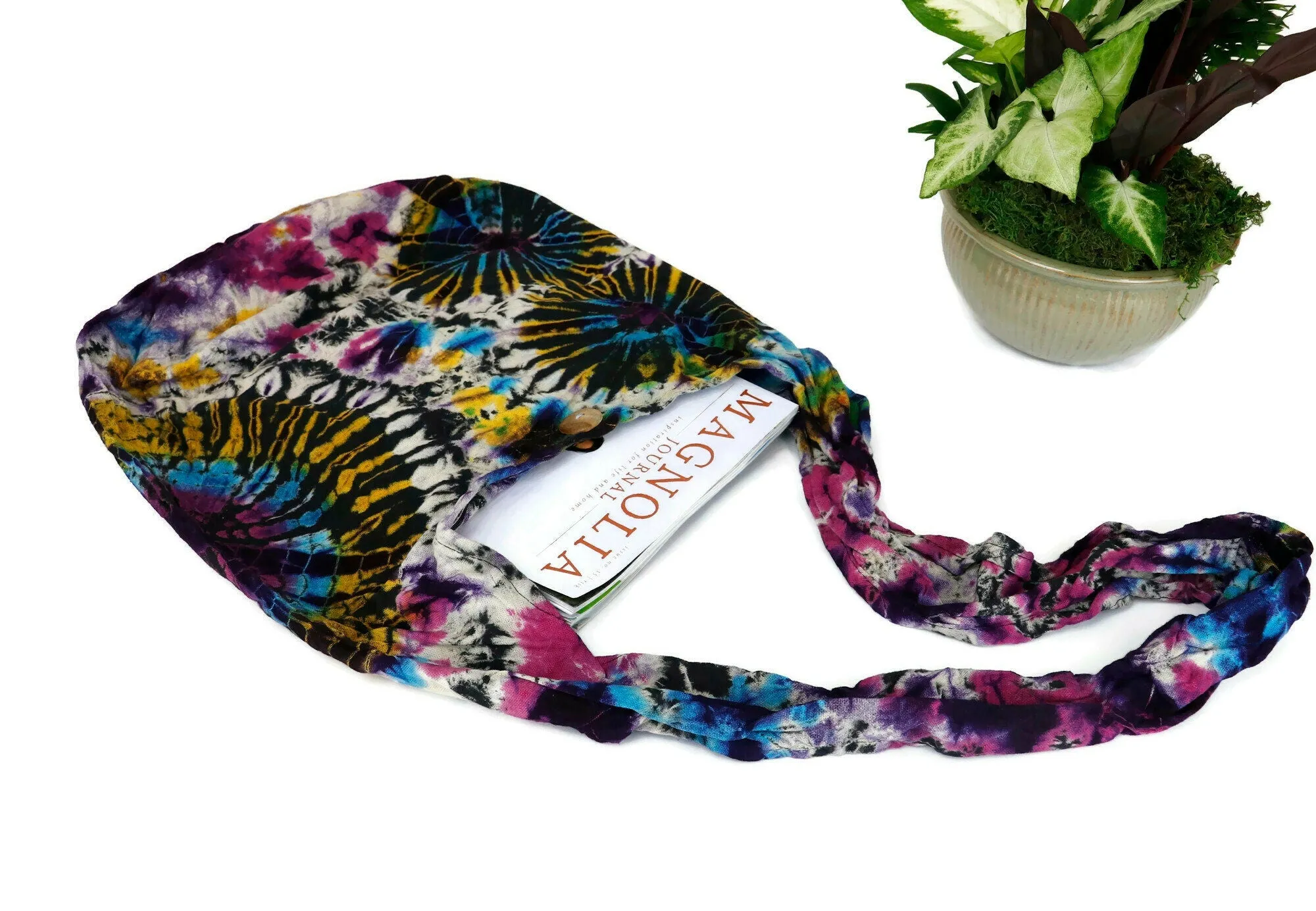 Tie Dye Bag Hobo Purse Handmade Crossbody Sling Shoulder cotton Messenger Bags Top Zipper