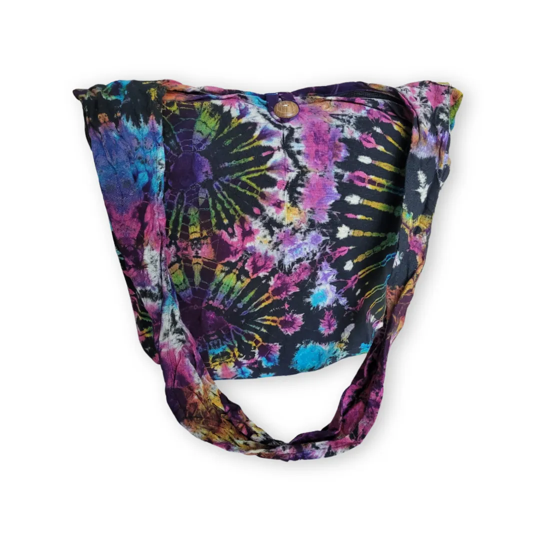Tie Dye Bag Hobo Purse Handmade Crossbody Sling Shoulder cotton Messenger Bags Top Zipper