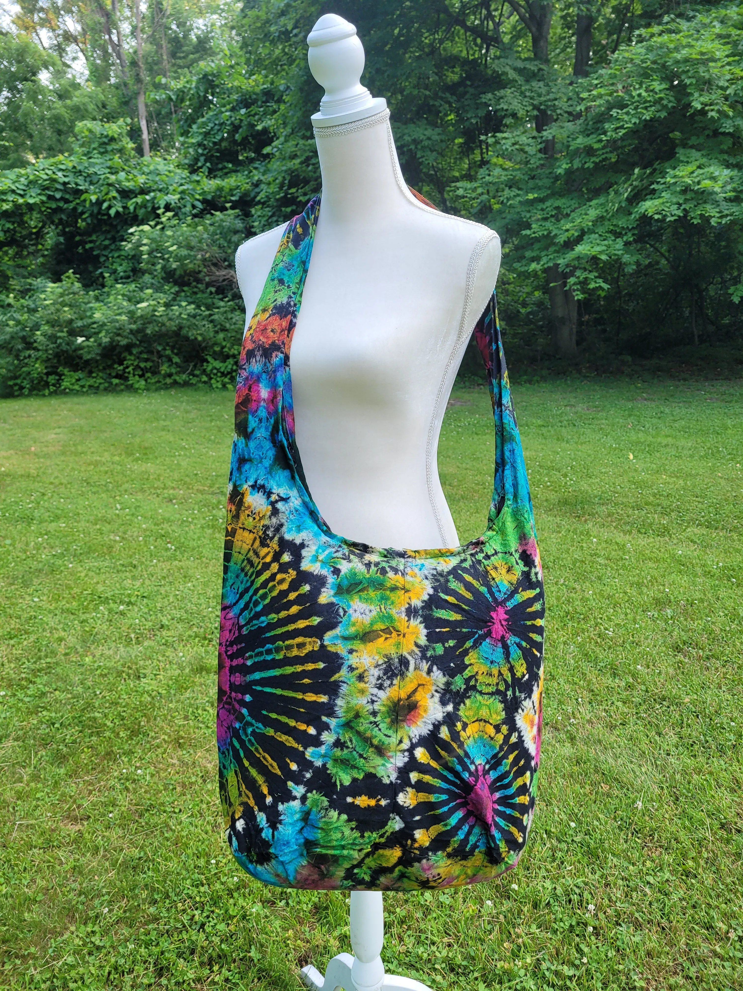 Tie Dye Bag Hobo Purse Handmade Crossbody Sling Shoulder cotton Messenger Bags Top Zipper