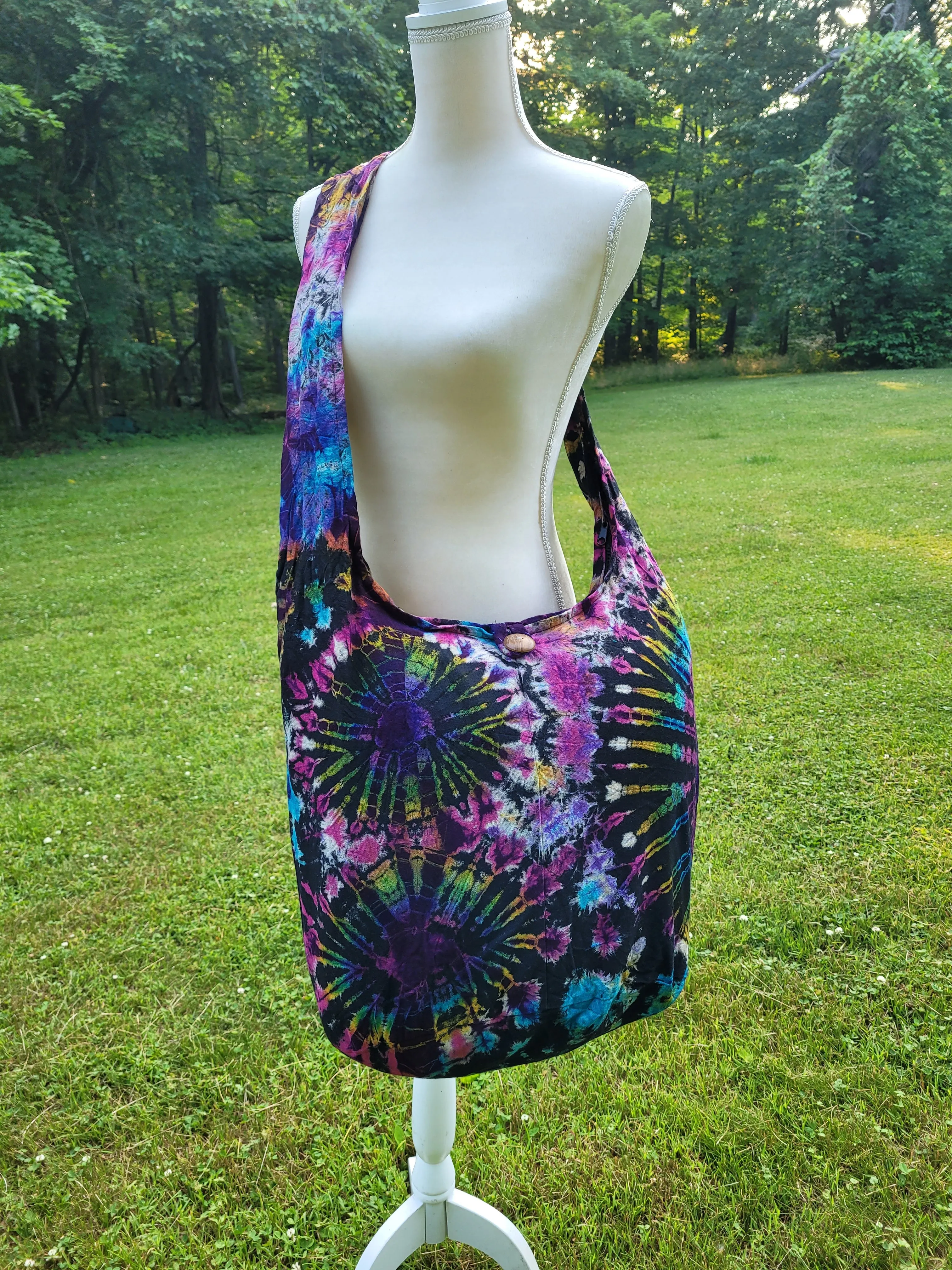 Tie Dye Bag Hobo Purse Handmade Crossbody Sling Shoulder cotton Messenger Bags Top Zipper
