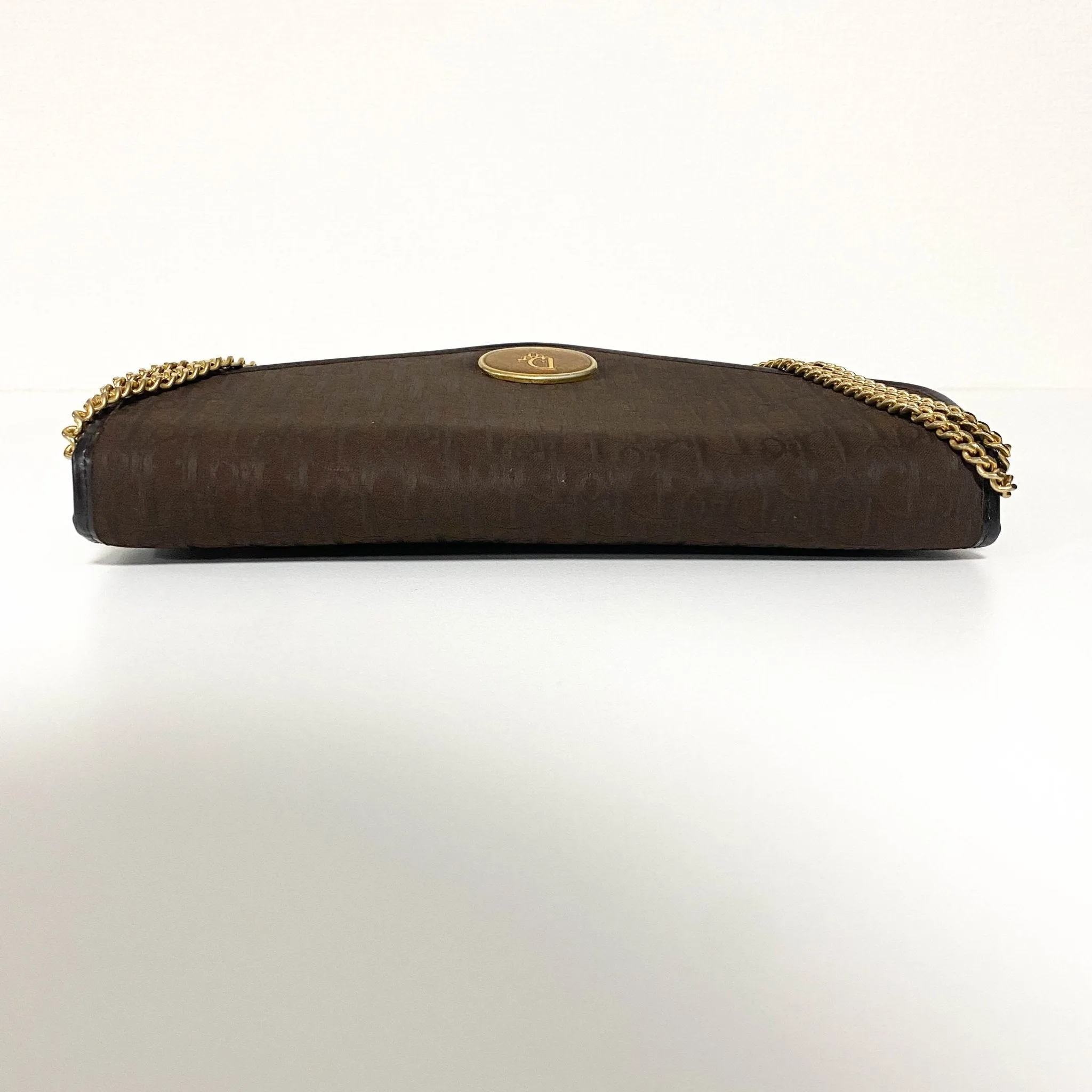 Trotter Oblique Brown Chain Shoulder Crossbody Bag