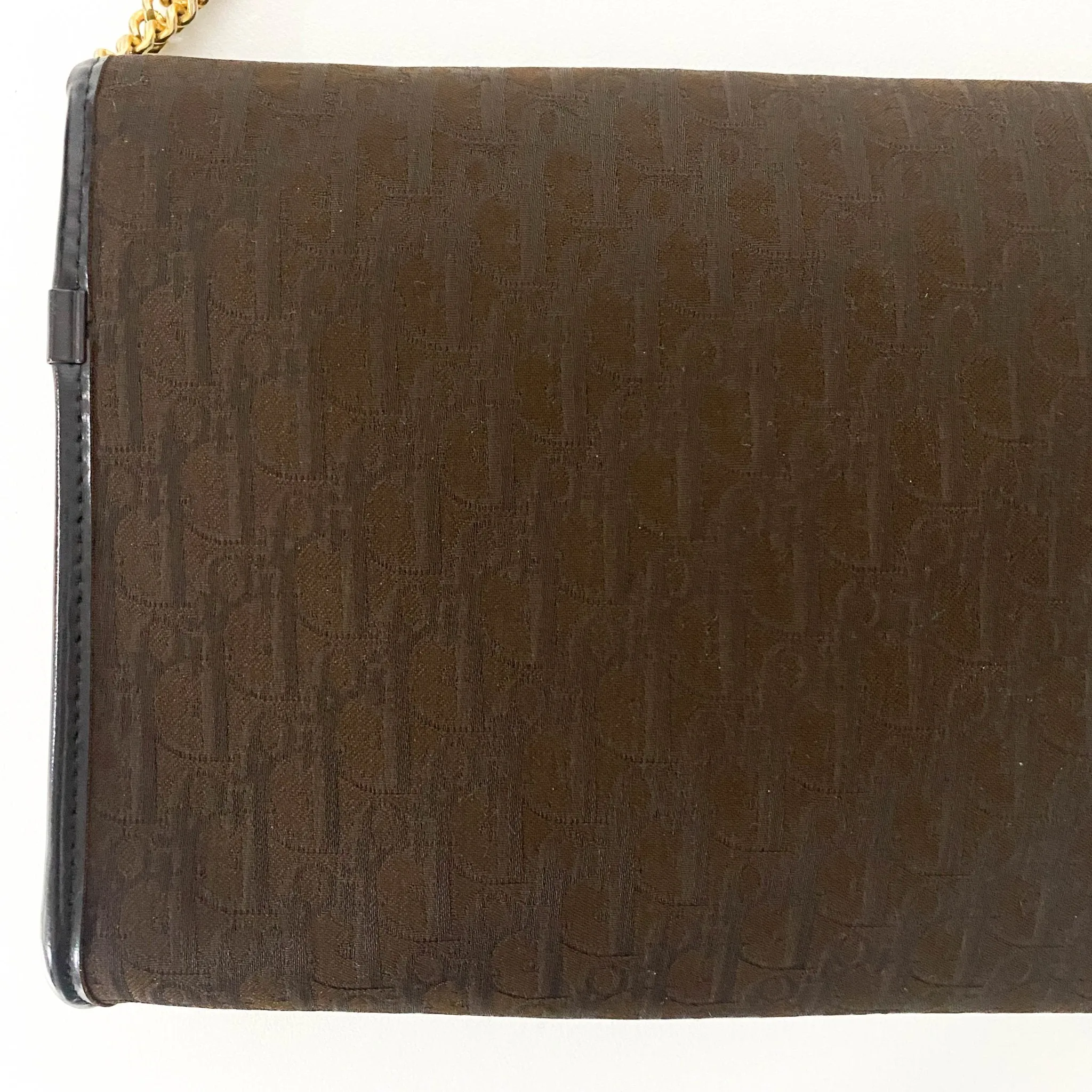 Trotter Oblique Brown Chain Shoulder Crossbody Bag