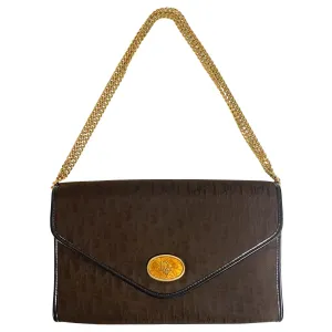 Trotter Oblique Brown Chain Shoulder Crossbody Bag