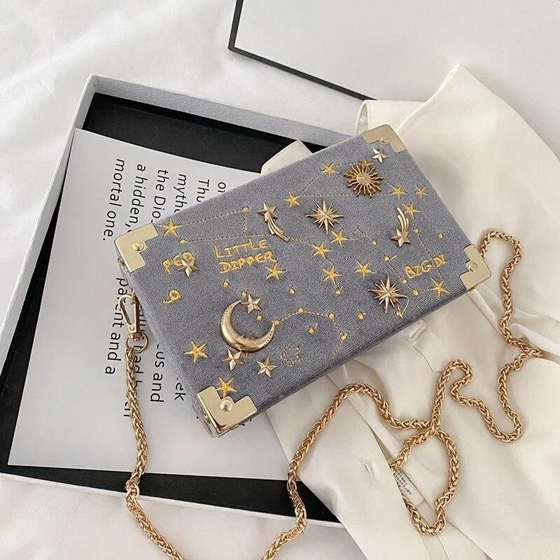 Vvsha Christmas Gift luxury Metal Badge Box Shape Handbag Purse Chain Party Clutch Bag new Kawaii Shoulder Crossbody Messenger Bags for women 1119