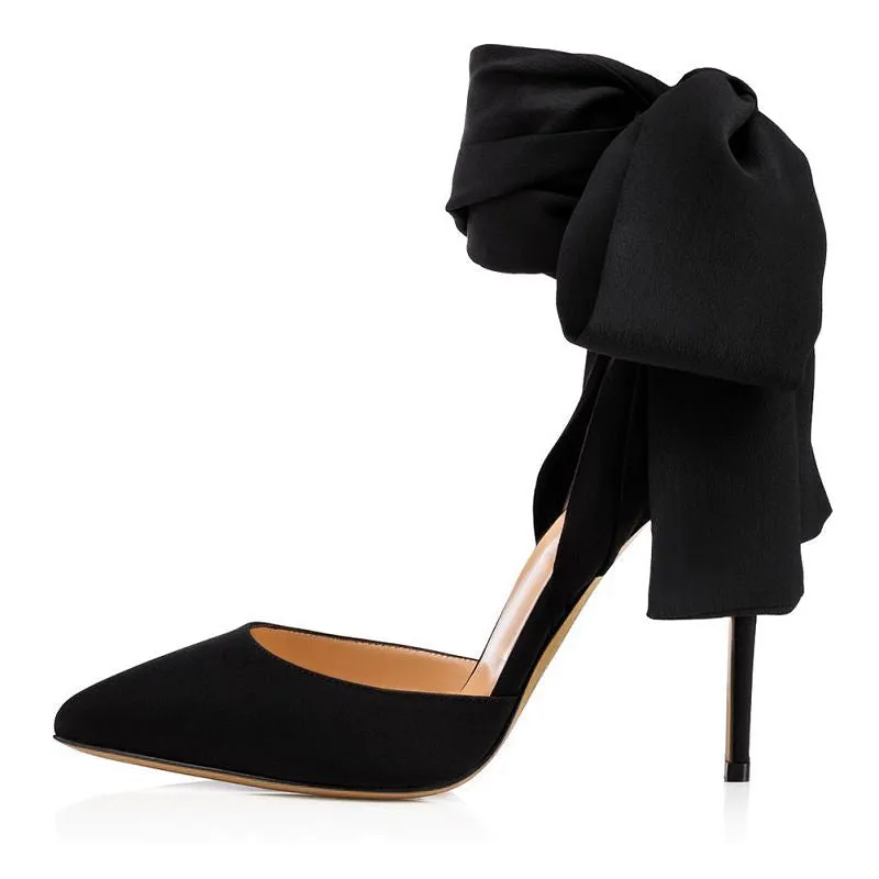Women Red Heels Point Toe Bandage Stiletto Prom Wedding Shoes