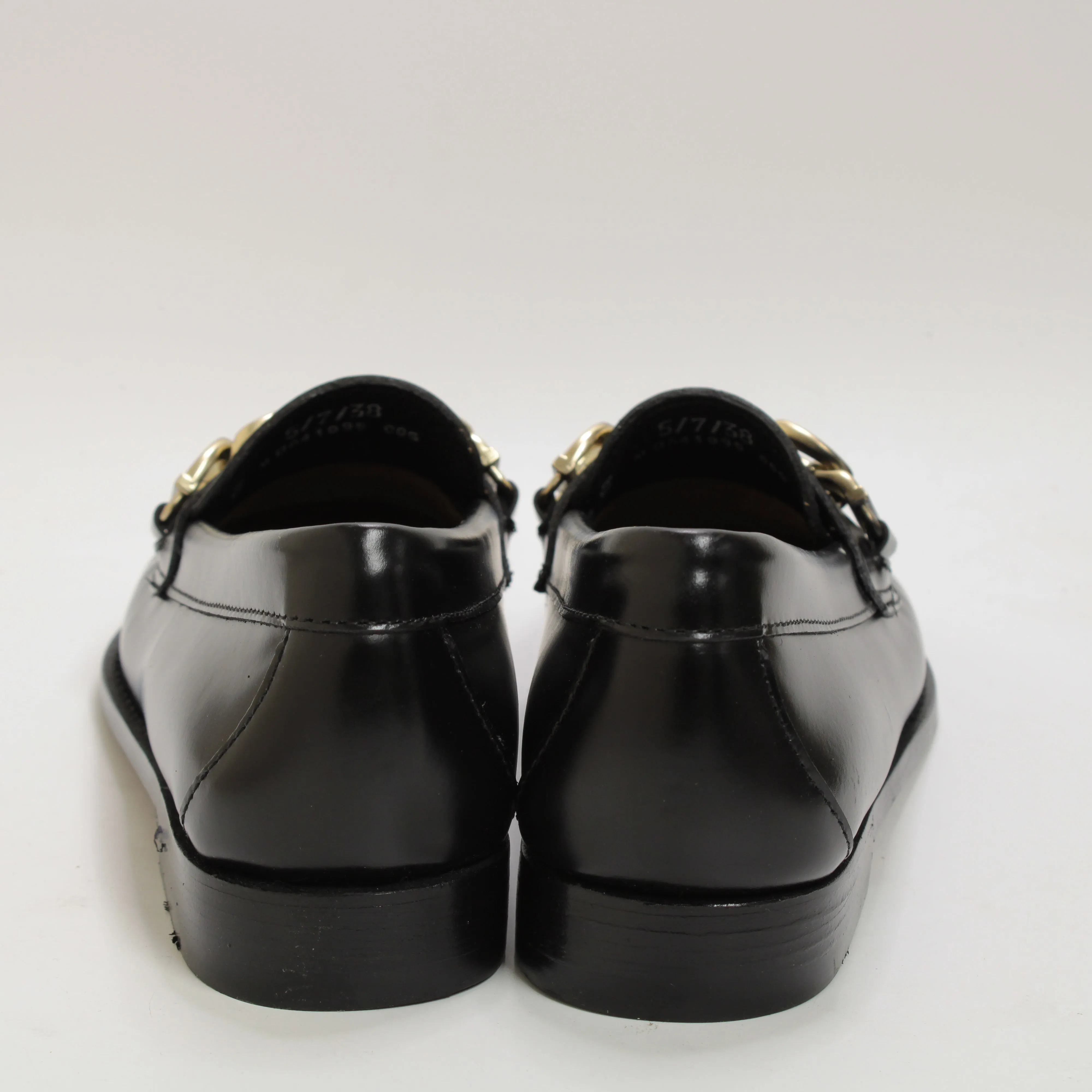 Womens G.H Bass & Co Weejun Wmn Maxi Chain Black Leather Gold