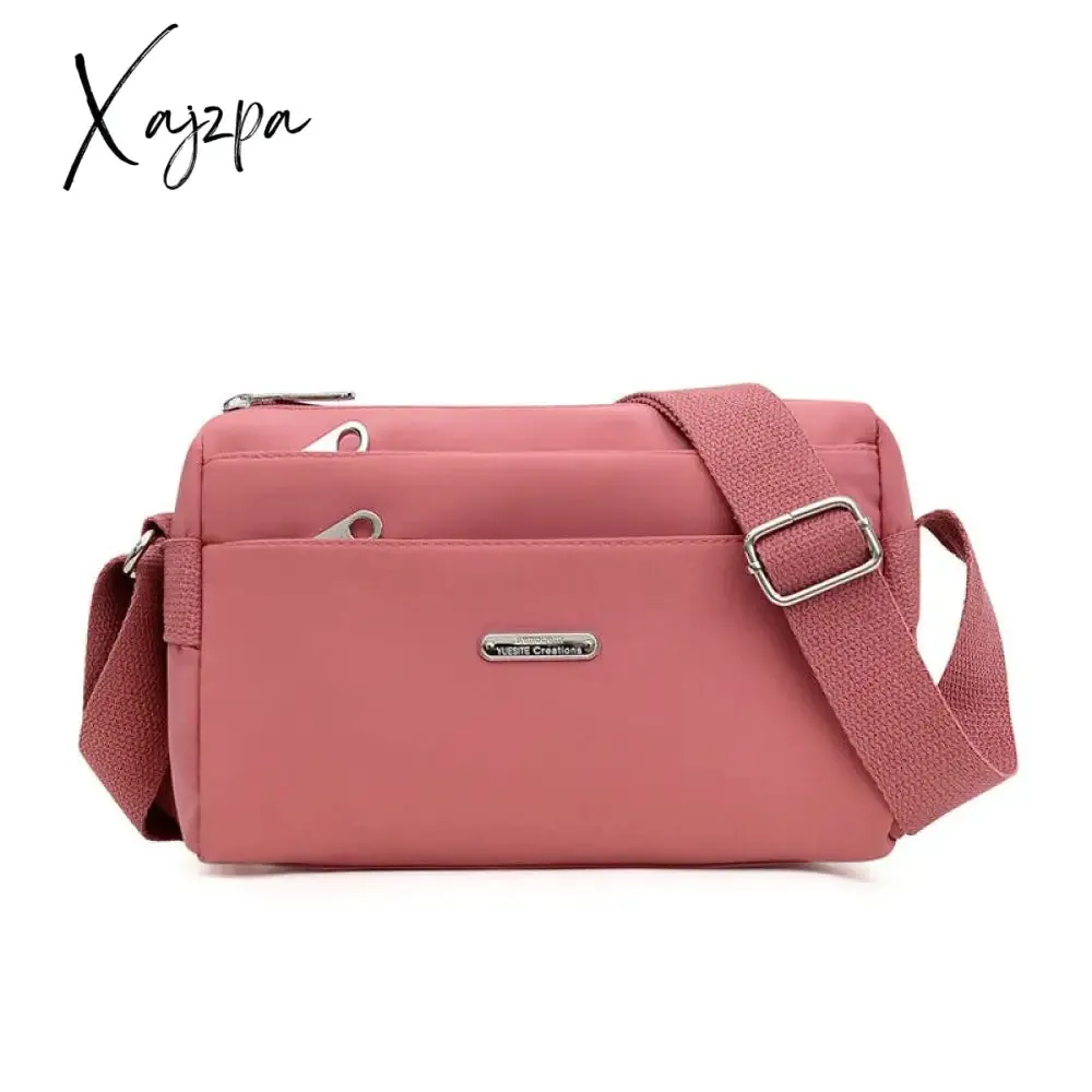 Xajzpa - Nylon Women Shoulder Bags Casual Female Handbags Solid Color Travel Crossbody Bag for Women Simple Ladies Wallet Retro Handbag