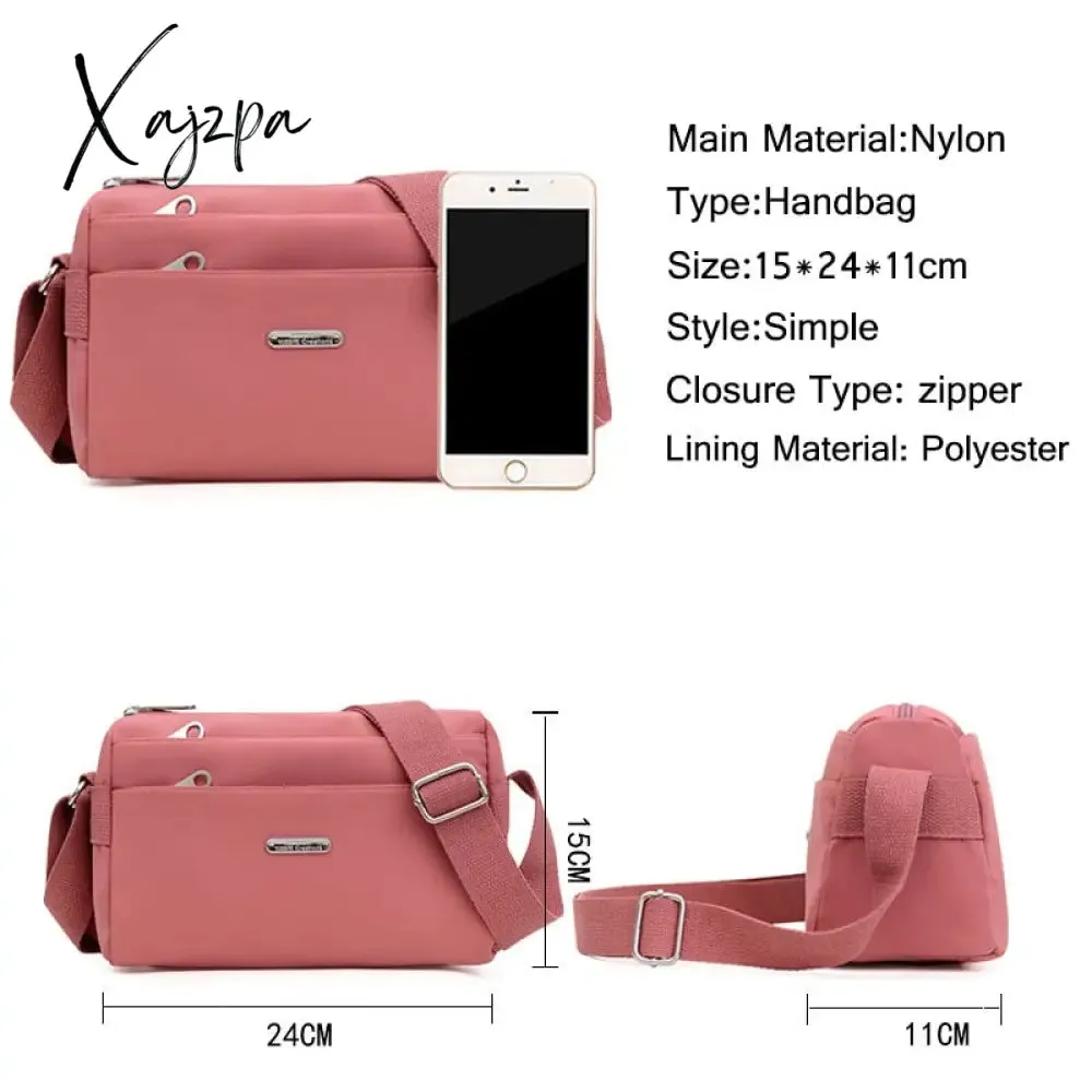 Xajzpa - Nylon Women Shoulder Bags Casual Female Handbags Solid Color Travel Crossbody Bag for Women Simple Ladies Wallet Retro Handbag