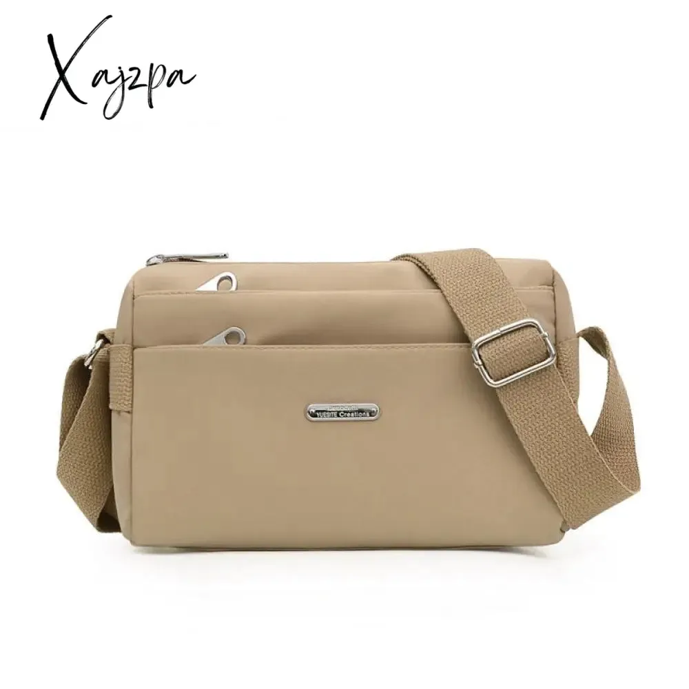 Xajzpa - Nylon Women Shoulder Bags Casual Female Handbags Solid Color Travel Crossbody Bag for Women Simple Ladies Wallet Retro Handbag