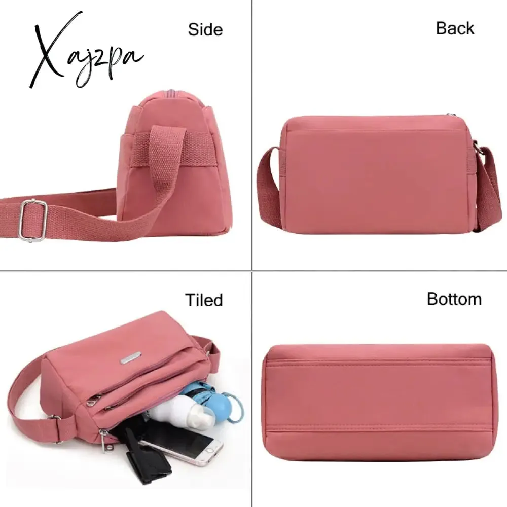 Xajzpa - Nylon Women Shoulder Bags Casual Female Handbags Solid Color Travel Crossbody Bag for Women Simple Ladies Wallet Retro Handbag