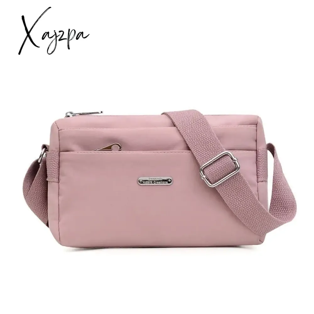 Xajzpa - Nylon Women Shoulder Bags Casual Female Handbags Solid Color Travel Crossbody Bag for Women Simple Ladies Wallet Retro Handbag