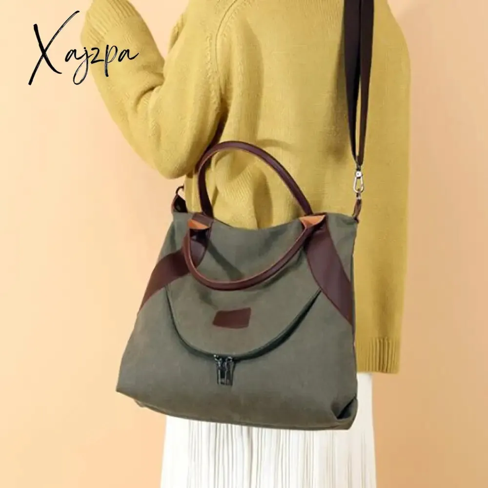 Xajzpa - Women's Canvas Bag Handbags Shoulder Bags Messenger Bags Crossbody Bags Tote Large Capacity Work Bags bags for women